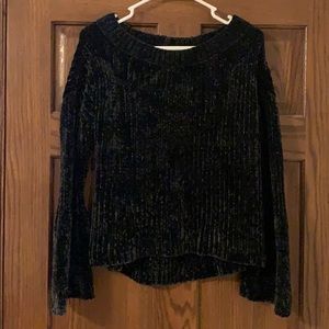 Express velour style black bell sleeve size small